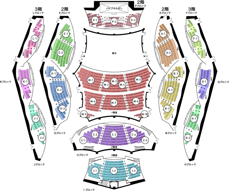 図：ホール座席図