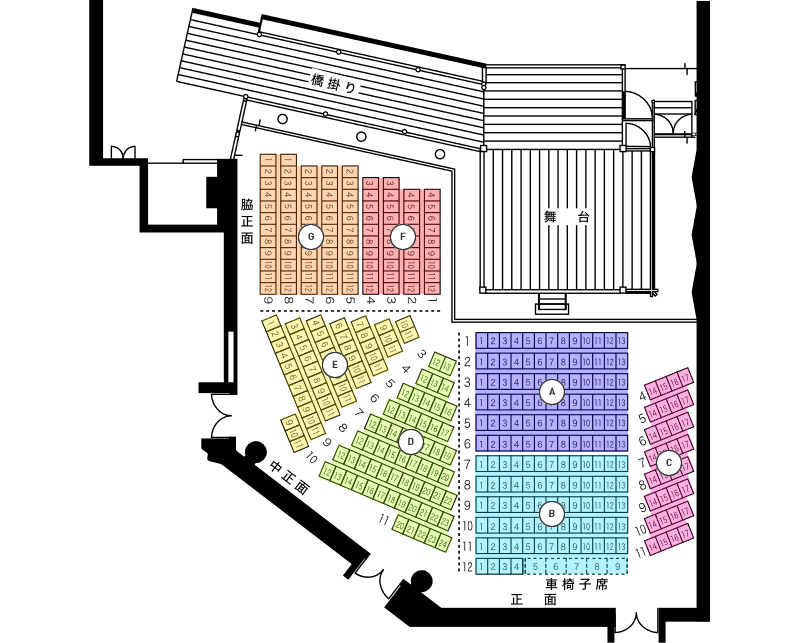図：能楽堂座席図