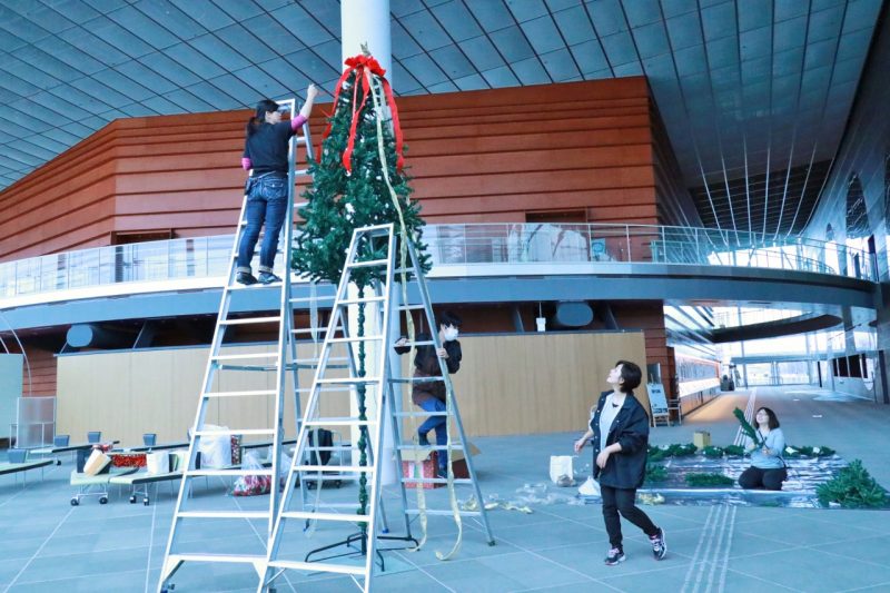 スタッフみんなでクリスマスツリーを飾りましたの画像