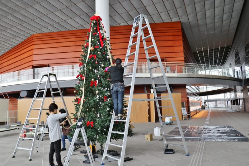 スタッフみんなでクリスマスツリーを飾りましたの画像